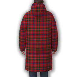 ScotsTee Shop Scottish McDonald of Glenaladale Modern Crest Tartan Long Down Jacket Winter White Duck Down Plaid