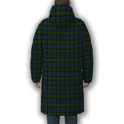 ScotsTee Shop Scottish Newlands of Lauriston Crest Tartan Long Down Jacket Winter White Duck Down Plaid