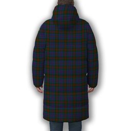 ScotsTee Shop Scottish Stewart of Appin 2 Crest Tartan Long Down Jacket Winter White Duck Down Plaid