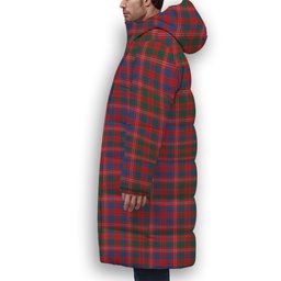 ScotsTee Shop Scottish MacColl Hunting Modern Crest Tartan Long Down Jacket Winter White Duck Down Plaid