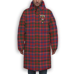 ScotsTee Shop Scottish MacColl Hunting Modern Crest Tartan Long Down Jacket Winter White Duck Down Plaid