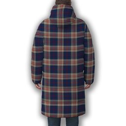 ScotsTee Shop Scottish Stewart of Appin Hunting Dress Crest Tartan Long Down Jacket Winter White Duck Down Plaid