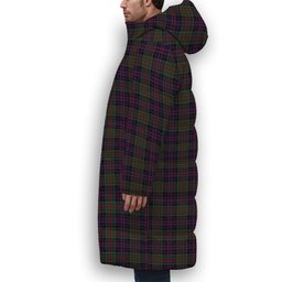 ScotsTee Shop Scottish MacDonald of Clanranald Crest Tartan Long Down Jacket Winter White Duck Down Plaid