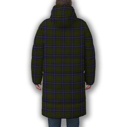 ScotsTee Shop Scottish McMillan Hunting Modern Crest Tartan Long Down Jacket Winter White Duck Down Plaid