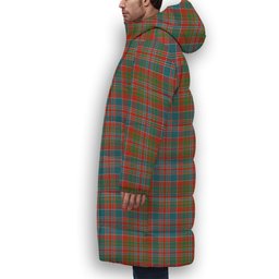 ScotsTee Shop Scottish MacDonald of Boisdale Ancient Crest Tartan Long Down Jacket Winter White Duck Down Plaid