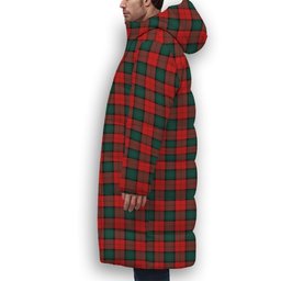 ScotsTee Shop Scottish Stewart of Atholl Modern Crest Tartan Long Down Jacket Winter White Duck Down Plaid