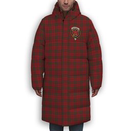 ScotsTee Shop Scottish MacDonell of Keppoch Crest Tartan Long Down Jacket Winter White Duck Down Plaid