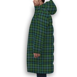 ScotsTee Shop Scottish MacLeod of Skye Ancient Crest Tartan Long Down Jacket Winter White Duck Down Plaid