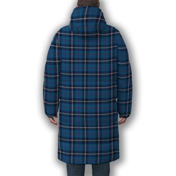 ScotsTee Shop Scottish MacRae of America Modern Crest Tartan Long Down Jacket Winter White Duck Down Plaid