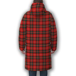ScotsTee Shop Scottish Stuart of Bute SC Crest Tartan Long Down Jacket Winter White Duck Down Plaid