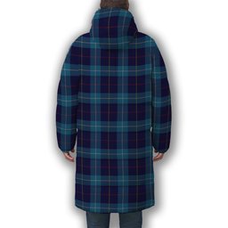 ScotsTee Shop Scottish McKerrell of Hillhouse Crest Tartan Long Down Jacket Winter White Duck Down Plaid