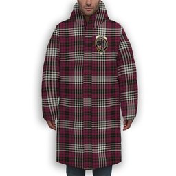 ScotsTee Shop Scottish Little of Morton Rigg Modern Crest Tartan Long Down Jacket Winter White Duck Down Plaid