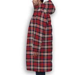 ScotsTee Shop Scottish McDonald Dress Irish Modern Crest Tartan Long Down Jacket Winter White Duck Down Plaid
