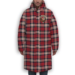 ScotsTee Shop Scottish McDonald Dress Irish Modern Crest Tartan Long Down Jacket Winter White Duck Down Plaid