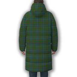 ScotsTee Shop Scottish Strange of Balkaskie Ancient Crest Tartan Long Down Jacket Winter White Duck Down Plaid