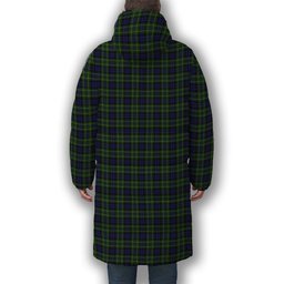 ScotsTee Shop Scottish MacNeil of Colonsay Crest Tartan Long Down Jacket Winter White Duck Down Plaid