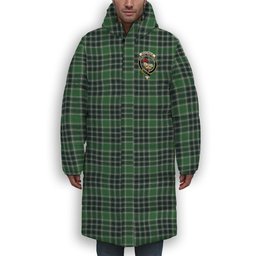 ScotsTee Shop Scottish McDonald Lord of the Isles Hunting Modern Crest Tartan Long Down Jacket Winter White Duck Down Plaid