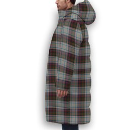 ScotsTee Shop Scottish McDonald Dress Ancient Crest Tartan Long Down Jacket Winter White Duck Down Plaid