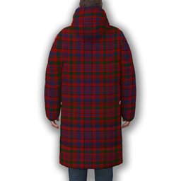 ScotsTee Shop Scottish Murray of Tullibardine Crest Tartan Long Down Jacket Winter White Duck Down Plaid