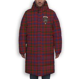 ScotsTee Shop Scottish Murray of Tullibardine Crest Tartan Long Down Jacket Winter White Duck Down Plaid