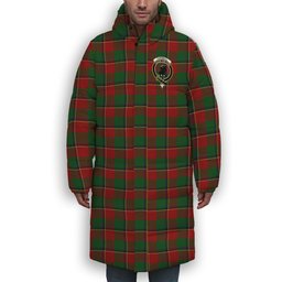 ScotsTee Shop Scottish Turnbull Dress Crest Tartan Long Down Jacket Winter White Duck Down Plaid