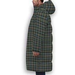 ScotsTee Shop Scottish Ogilvie (Ogilvy) Hunting Crest Tartan Long Down Jacket Winter White Duck Down Plaid