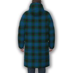 ScotsTee Shop Scottish Murray of Elibank Ancient Crest Tartan Long Down Jacket Winter White Duck Down Plaid