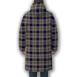 ScotsTee Shop Scottish Livingstone Dress Crest Tartan Long Down Jacket Winter White Duck Down Plaid