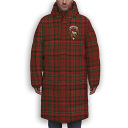 ScotsTee Shop Scottish MacDonald of Staffa 2 Crest Tartan Long Down Jacket Winter White Duck Down Plaid