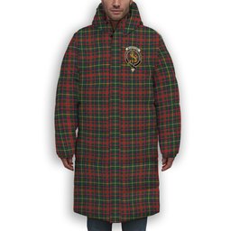 ScotsTee Shop Scottish McKintosh Hunting Modern Crest Tartan Long Down Jacket Winter White Duck Down Plaid