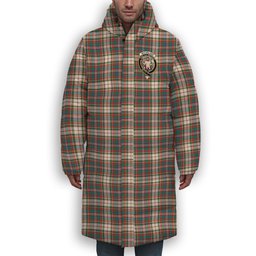 ScotsTee Shop Scottish McFarland Dress Ancient Crest Tartan Long Down Jacket Winter White Duck Down Plaid
