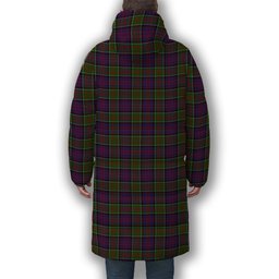ScotsTee Shop Scottish MacDonald of Clanranald 2 Crest Tartan Long Down Jacket Winter White Duck Down Plaid