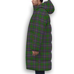 ScotsTee Shop Scottish Strange of Balkaskie SC Crest Tartan Long Down Jacket Winter White Duck Down Plaid
