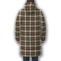 ScotsTee Shop Scottish Stewart Dress Ancient SC Crest Tartan Long Down Jacket Winter White Duck Down Plaid