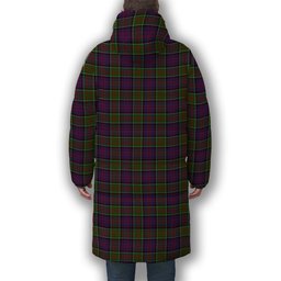 ScotsTee Shop Scottish McDonald of Clan Ranald Modern Crest Tartan Long Down Jacket Winter White Duck Down Plaid