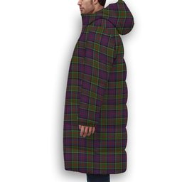ScotsTee Shop Scottish McDonald of Clan Ranald Modern Crest Tartan Long Down Jacket Winter White Duck Down Plaid