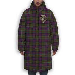 ScotsTee Shop Scottish McDonald of Clan Ranald Modern Crest Tartan Long Down Jacket Winter White Duck Down Plaid