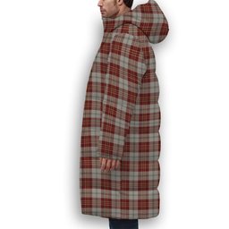 ScotsTee Shop Scottish MacPherson Dress Burgundy Dance Crest Tartan Long Down Jacket Winter White Duck Down Plaid