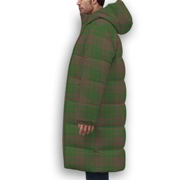 ScotsTee Shop Scottish McAlister of Glenbarr Hunting Ancient Crest Tartan Long Down Jacket Winter White Duck Down Plaid