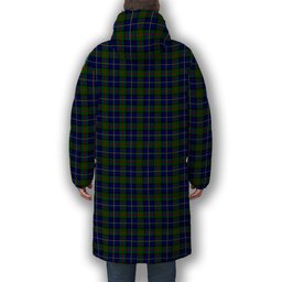 ScotsTee Shop Scottish McLeod of Harris Modern Crest Tartan Long Down Jacket Winter White Duck Down Plaid