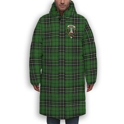 ScotsTee Shop Scottish MacLean of Duart Hunting Ancient Crest Tartan Long Down Jacket Winter White Duck Down Plaid