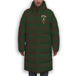 ScotsTee Shop Scottish Matheson Hunting Highland Crest Tartan Long Down Jacket Winter White Duck Down Plaid