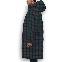 ScotsTee Shop Scottish McArthur of Milton Modern Crest Tartan Long Down Jacket Winter White Duck Down Plaid