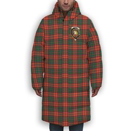 ScotsTee Shop Scottish Stewart of Appin Ancient Crest Tartan Long Down Jacket Winter White Duck Down Plaid