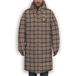 ScotsTee Shop Scottish Robertson Dress #2 Ancient Crest Tartan Long Down Jacket Winter White Duck Down Plaid