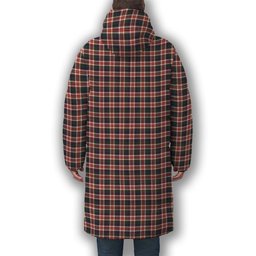 ScotsTee Shop Scottish Robertson Dress #2 Modern Crest Tartan Long Down Jacket Winter White Duck Down Plaid