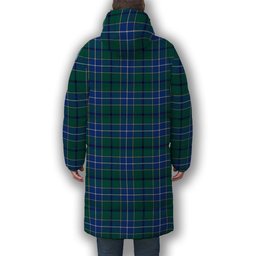 ScotsTee Shop Scottish Wishart Hunting Modern Clan Crest Tartan Long Down Jacket Winter White Duck Down Plaid