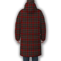 ScotsTee Shop Scottish MacDonald of Lochmaddy Crest Tartan Long Down Jacket Winter White Duck Down Plaid