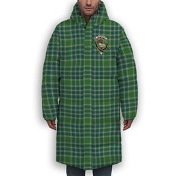 ScotsTee Shop Scottish MacDonald Lord of the Isles Hunting Ancient Crest Tartan Long Down Jacket Winter White Duck Down Plaid