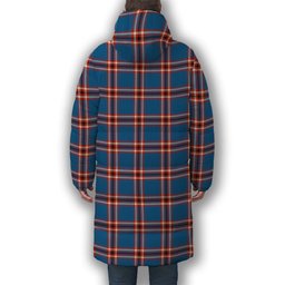 ScotsTee Shop Scottish Laing of Archiestown Ancient Crest Tartan Long Down Jacket Winter White Duck Down Plaid